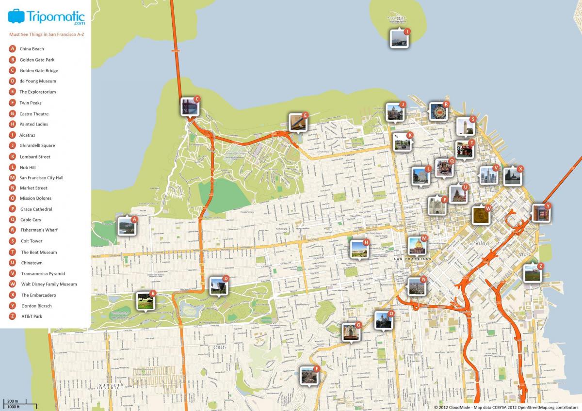 خريطة مشاهد سان فرانسيسكو