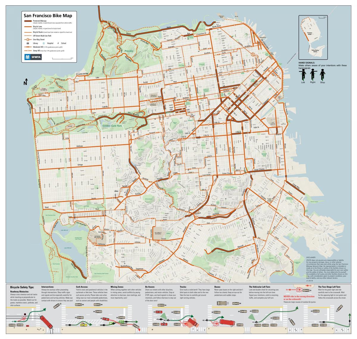 سان فرانسيسكو خريطة حارة الدراجة