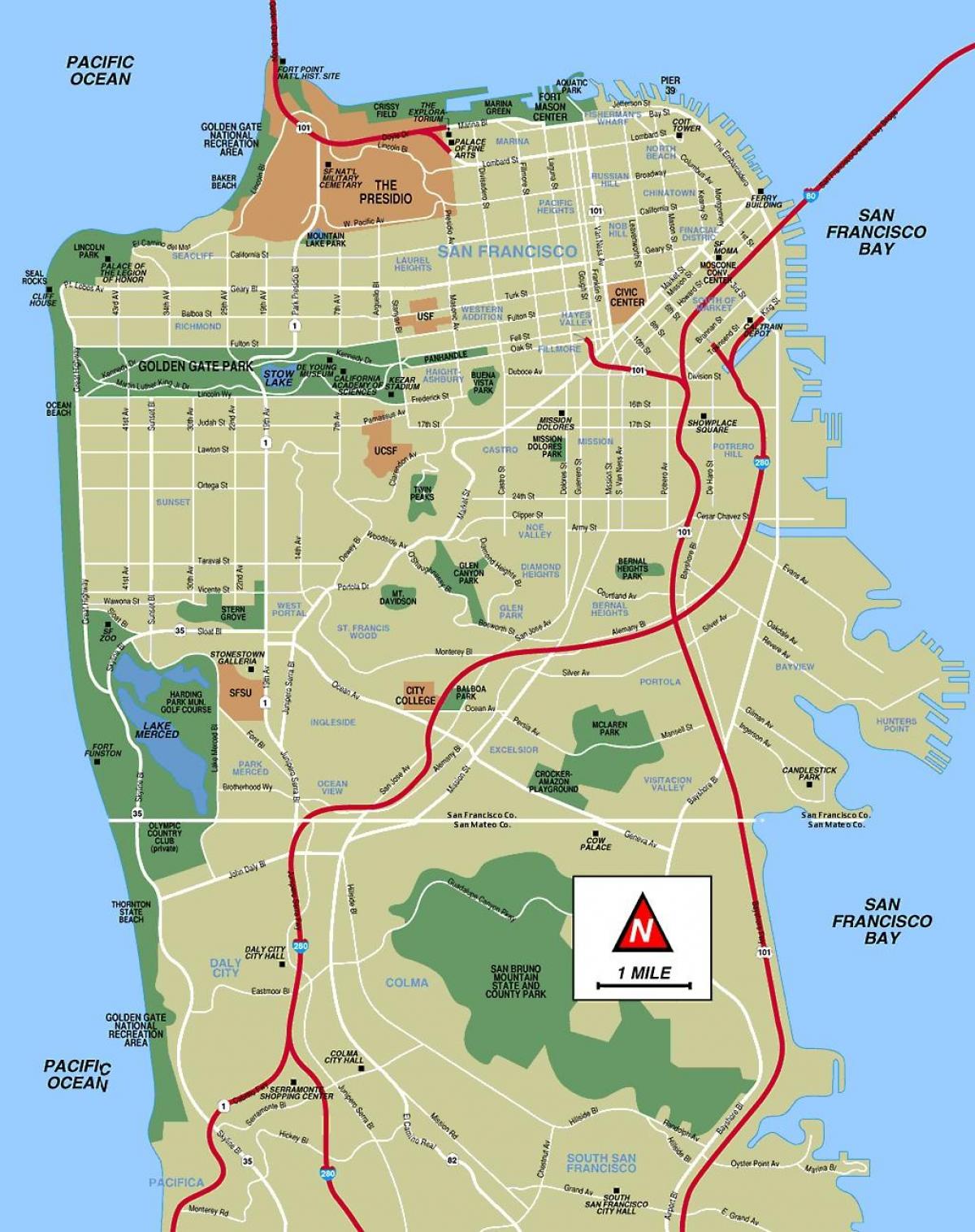 خريطة مدينة سان فرانسيسكو