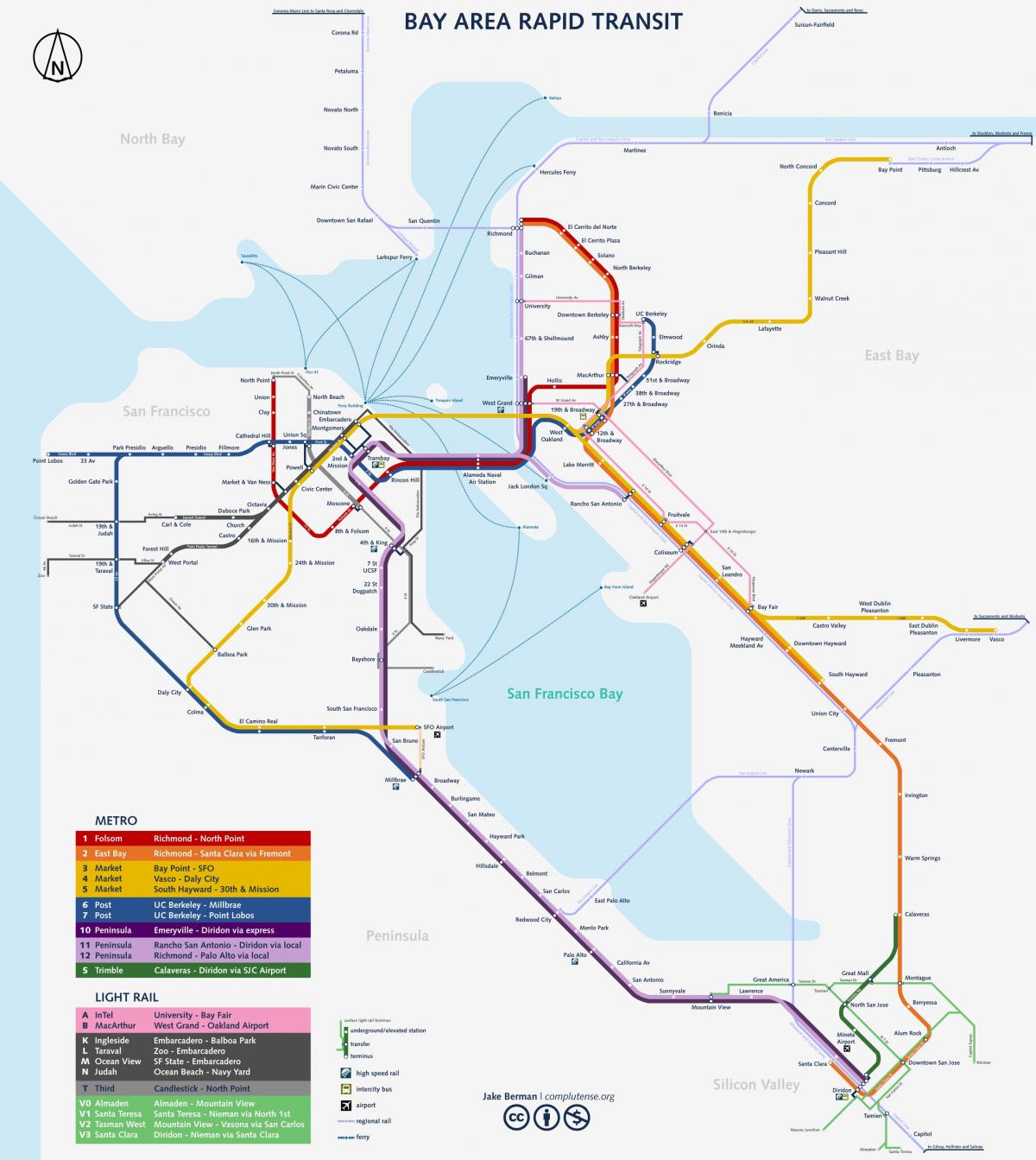 خريطة محطات سكة حديد سان فرانسيسكو